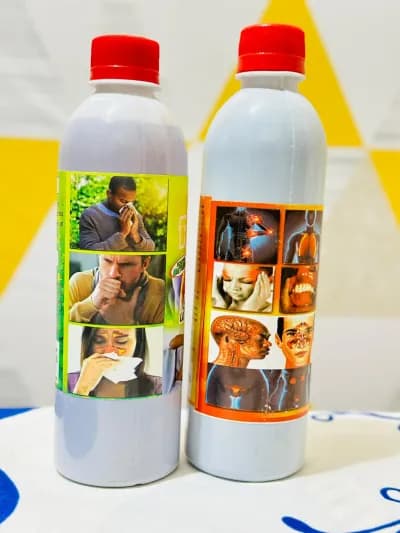 C'est le produit appeler RUM-TOUX et le sirop Super Antibiotique