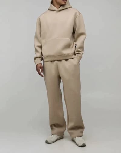 Ensemble survêtement beige à capuche