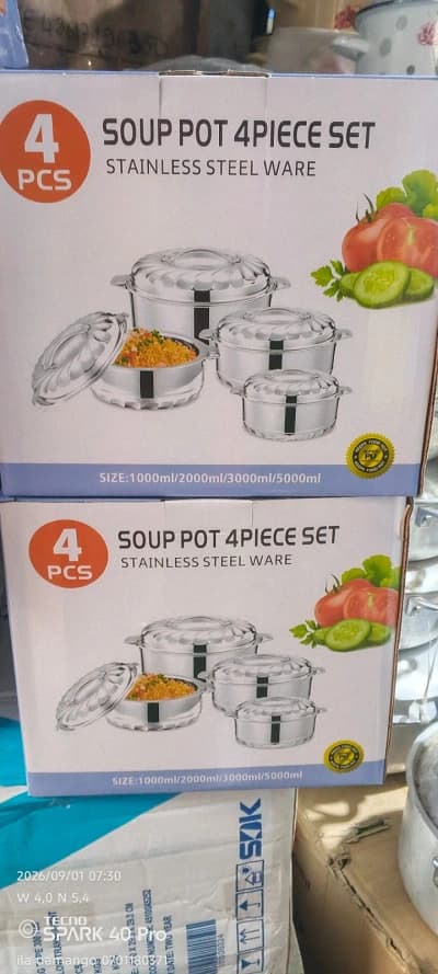 Casseroles en acier inoxydable 4 pièces