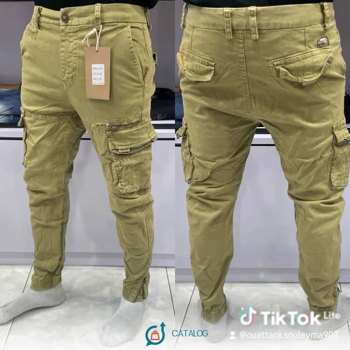 Pantalon cargo homme kaki
