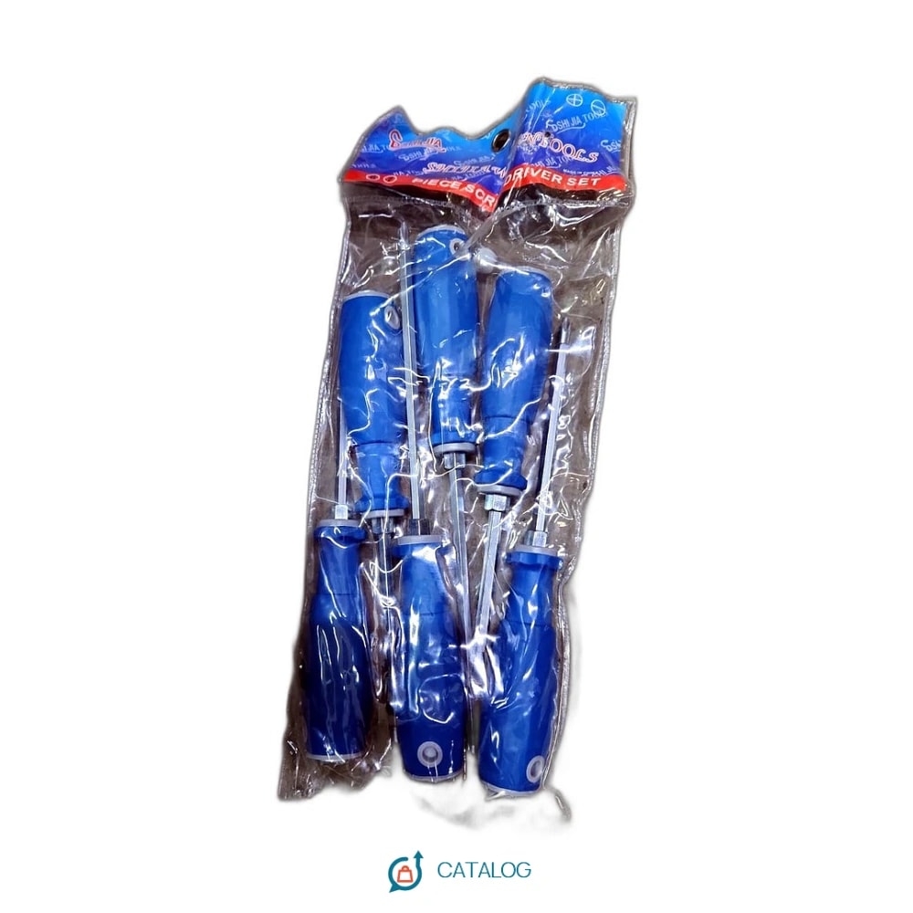 Set de tournevis (manche bleu, sous sachet)
