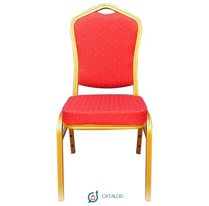 Chaise banquet rouge doré