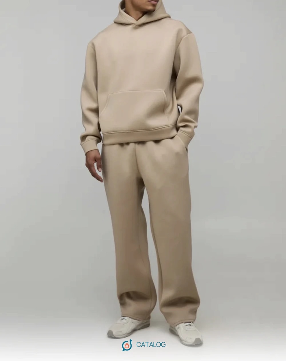 Ensemble survêtement beige à capuche