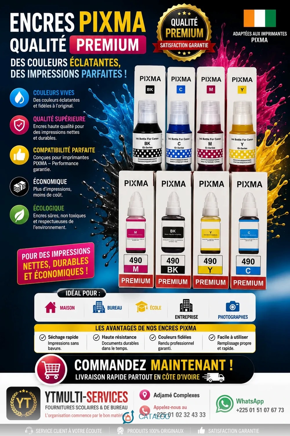 Encre imprimante Pixma 490