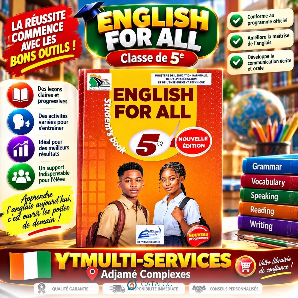 Livre English for All 5e