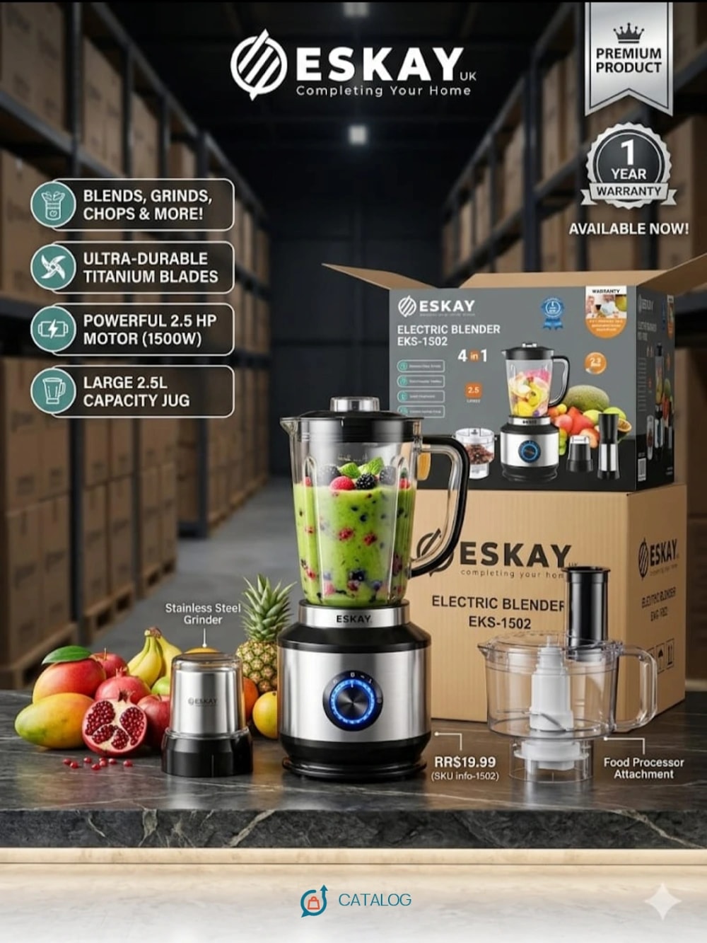 Blender électrique Eskay EKS-1502 1500W