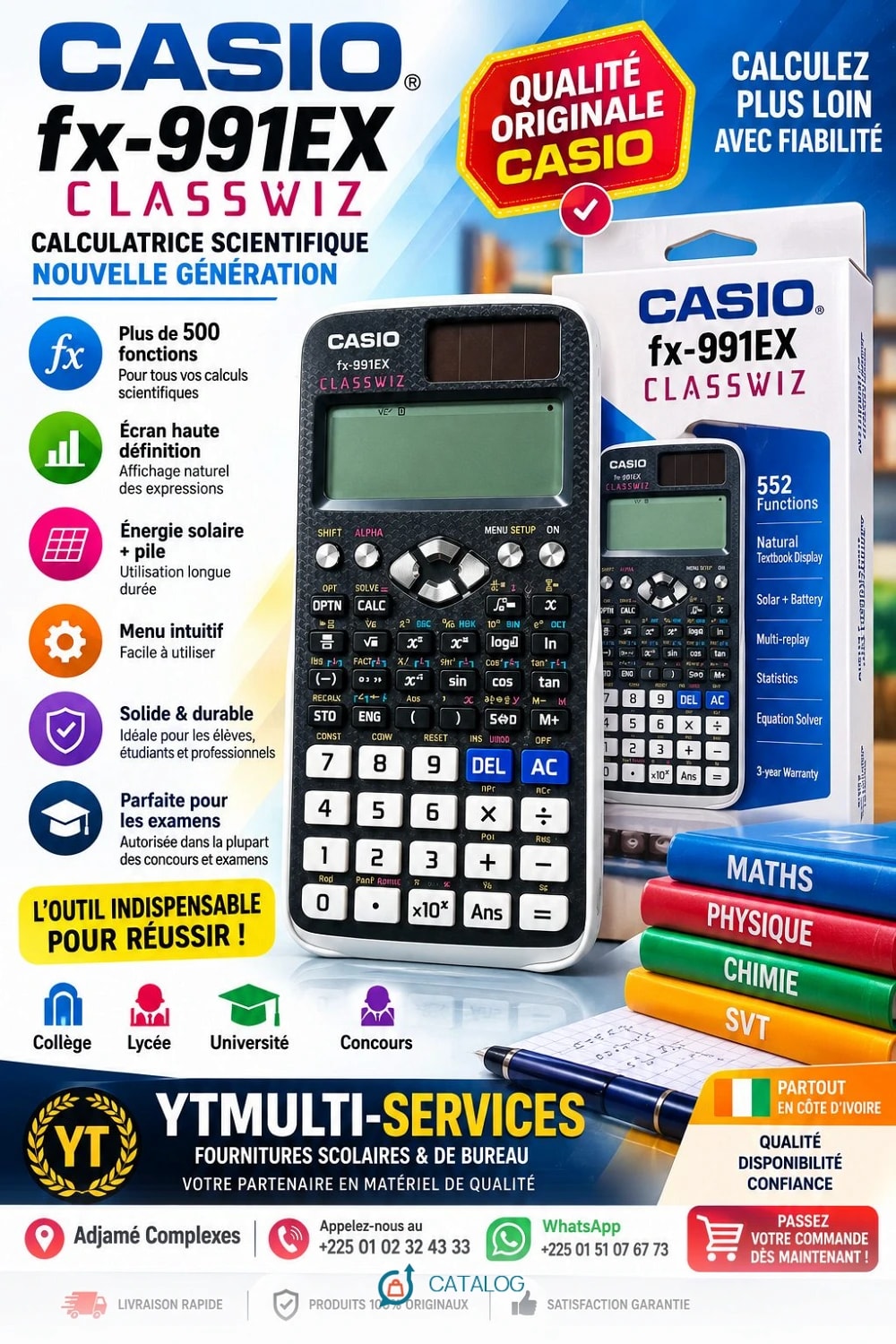 Calculatrice scientifique Casio fx-991EX