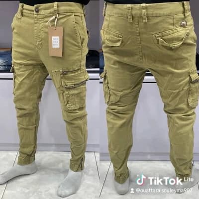 Pantalon cargo homme kaki