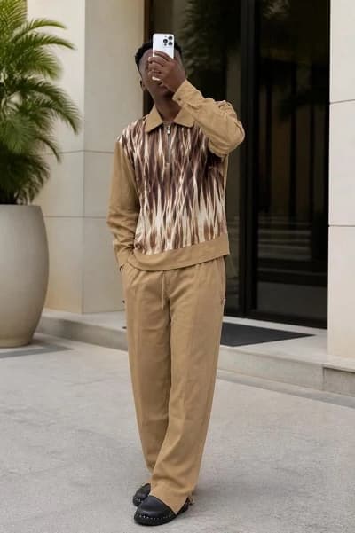 Chemise homme motif ikat