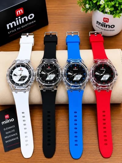 Montre bracelet silicone multicolore