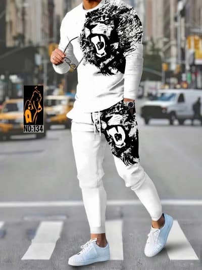 Ensemble survêtement homme motif lion