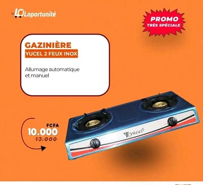 Gazinière Yucel 2 feux inox