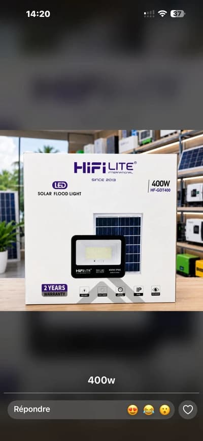 Projecteur solaire 400 watts