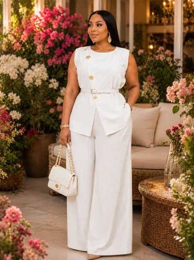 Ensemble pantalon avec ceinture
