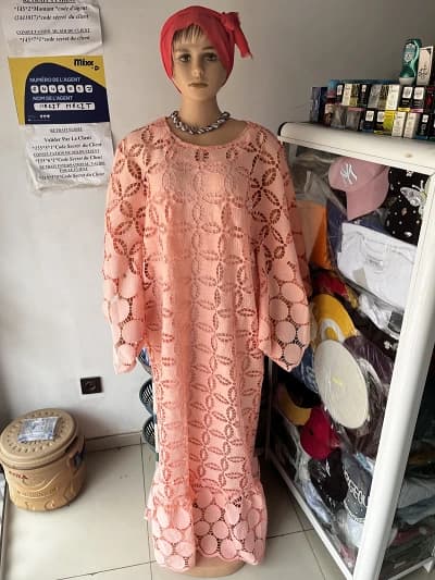 Robe longue rose